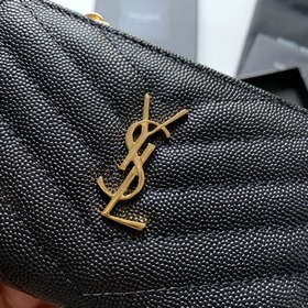 Новый кошелек Saint Laurent, импортная кожа мелкой зернистости, ф