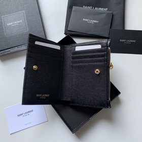 Новый кошелек Saint Laurent, импортная кожа мелкой зернистости, ф