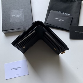 Новый кошелек Saint Laurent, импортная кожа мелкой зернистости, ф