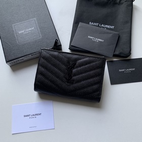 Новый кошелек Saint Laurent, импортная кожа мелкой зернистости, ф