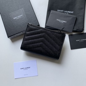 Новый кошелек Saint Laurent, импортная кожа мелкой зернистости, ф