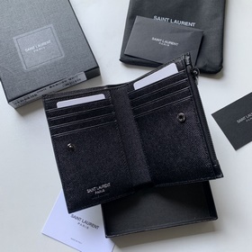 Новый кошелек Saint Laurent, импортная кожа мелкой зернистости, ф