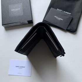 Новый кошелек Saint Laurent, импортная кожа мелкой зернистости, ф