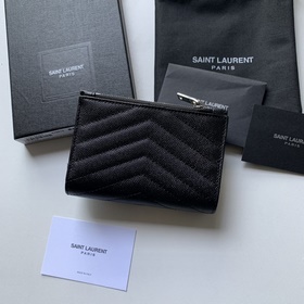 Новый кошелек Saint Laurent из импортной кожи мелкой зернистости