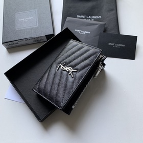 Новый кошелек Saint Laurent из импортной кожи мелкой зернистости