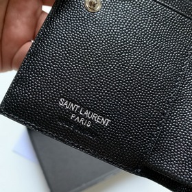 Новый кошелек Saint Laurent из импортной кожи мелкой зернистости 