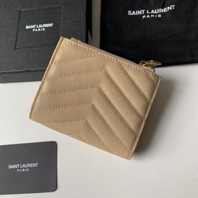 Saint Laurent Двухсекционный кошелек из кожи с металлической фурн