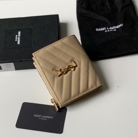 Saint Laurent Двухсекционный кошелек из кожи с металлической фурн