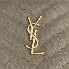 Saint Laurent Двухсекционный кошелек из кожи с металлической фурн