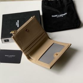 Saint Laurent Двухсекционный кошелек из кожи с металлической фурн