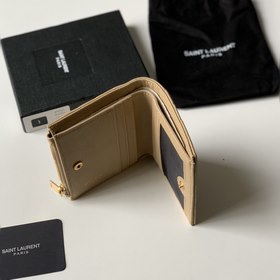 Saint Laurent Двухсекционный кошелек из кожи с металлической фурн