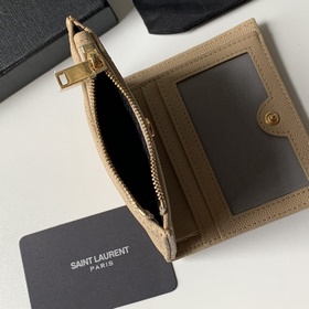 Saint Laurent Двухсекционный кошелек из кожи с металлической фурн