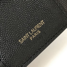 Saint Laurent Короткий кошелек из импортной кожи с мелкой текстур