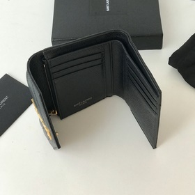 Saint Laurent Короткий кошелек из импортной кожи с мелкой текстур