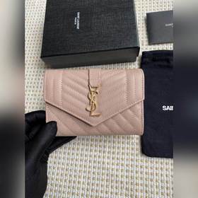 Новый кошелек Saint Laurent, импортная кожа мелкой зернистости, ф