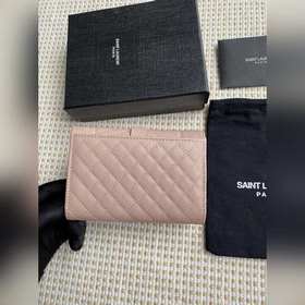 Новый кошелек Saint Laurent, импортная кожа мелкой зернистости, ф
