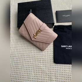 Новый кошелек Saint Laurent, импортная кожа мелкой зернистости, ф