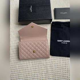 Новый кошелек Saint Laurent, импортная кожа мелкой зернистости, ф