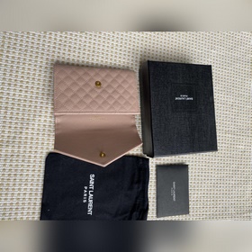 Новый кошелек Saint Laurent, импортная кожа мелкой зернистости, ф