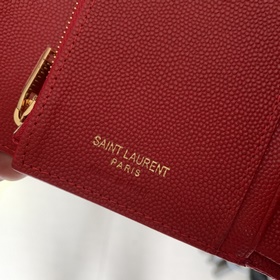 Saint Laurent Короткий кошелек из импортной кожи с мелкой текстур