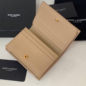 Складной кошелек Saint Laurent, импортный мелкозернистый кожаный,