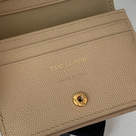 Складной кошелек Saint Laurent, импортный мелкозернистый кожаный,