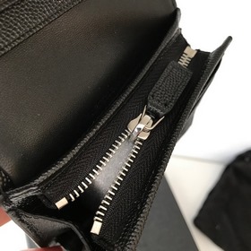 Складной кошелек Saint Laurent, импортная кожа мелкой зернистости