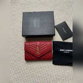 Новый кошелек Saint Laurent, импортная кожа мелкой зернистости, ф