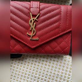 Новый кошелек Saint Laurent, импортная кожа мелкой зернистости, ф