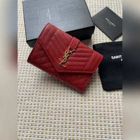Новый кошелек Saint Laurent, импортная кожа мелкой зернистости, ф