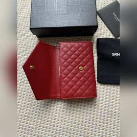 Новый кошелек Saint Laurent, импортная кожа мелкой зернистости, ф