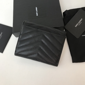 Saint Laurent Кошелек из импортной кожи мелкой зернистости с мет