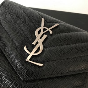 Saint Laurent Кошелек из импортной кожи мелкой зернистости с мет