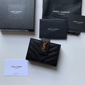 Новая модель кожаного кошелька Saint Laurent с аккордеонной склад