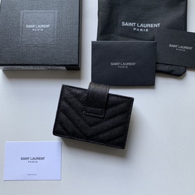 Новая модель кожаного кошелька Saint Laurent с аккордеонной склад