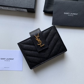 Новая модель кожаного кошелька Saint Laurent с аккордеонной склад