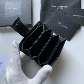 Новая модель кожаного кошелька Saint Laurent с аккордеонной склад