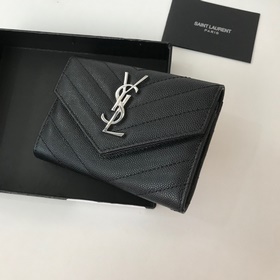 Saint Laurent Карманный кошелек из импортной кожи с мелкой тексту