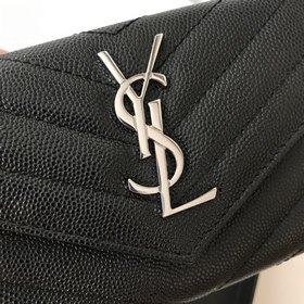 Saint Laurent Карманный кошелек из импортной кожи с мелкой тексту
