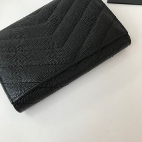 Saint Laurent Карманный кошелек из импортной кожи с мелкой тексту