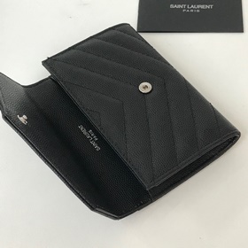 Saint Laurent Карманный кошелек из импортной кожи с мелкой тексту