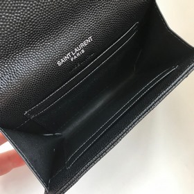 Saint Laurent Карманный кошелек из импортной кожи с мелкой тексту