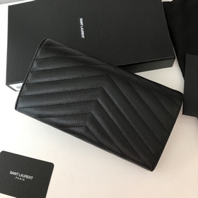Длинный кожаный кошелек Saint Laurent, импортная кожа мелкой зерн