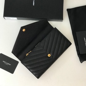 Длинный кожаный кошелек Saint Laurent, импортная кожа мелкой зерн