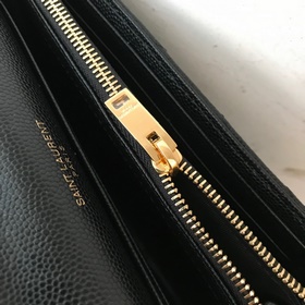 Длинный кожаный кошелек Saint Laurent, импортная кожа мелкой зерн