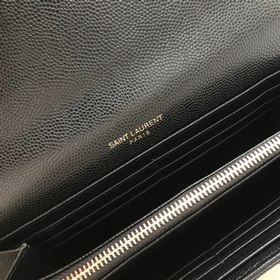 Длинный кожаный кошелек Saint Laurent, импортная кожа мелкой зерн