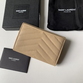 Saint Laurent Кошелек для мелочи Импортная кожа мелкой зернистост