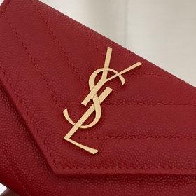 Saint Laurent Кошелек для мелочи Импортная кожа мелкой зернистост