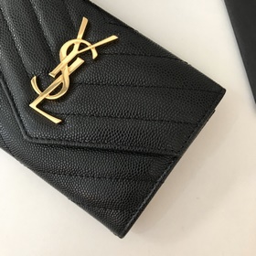 Saint Laurent Кошелек Импортная кожа мелкой зернистости с металли