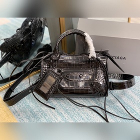 Balenciaga Сумка в стиле мотоцикла с крокодиловым узором Сумка 
